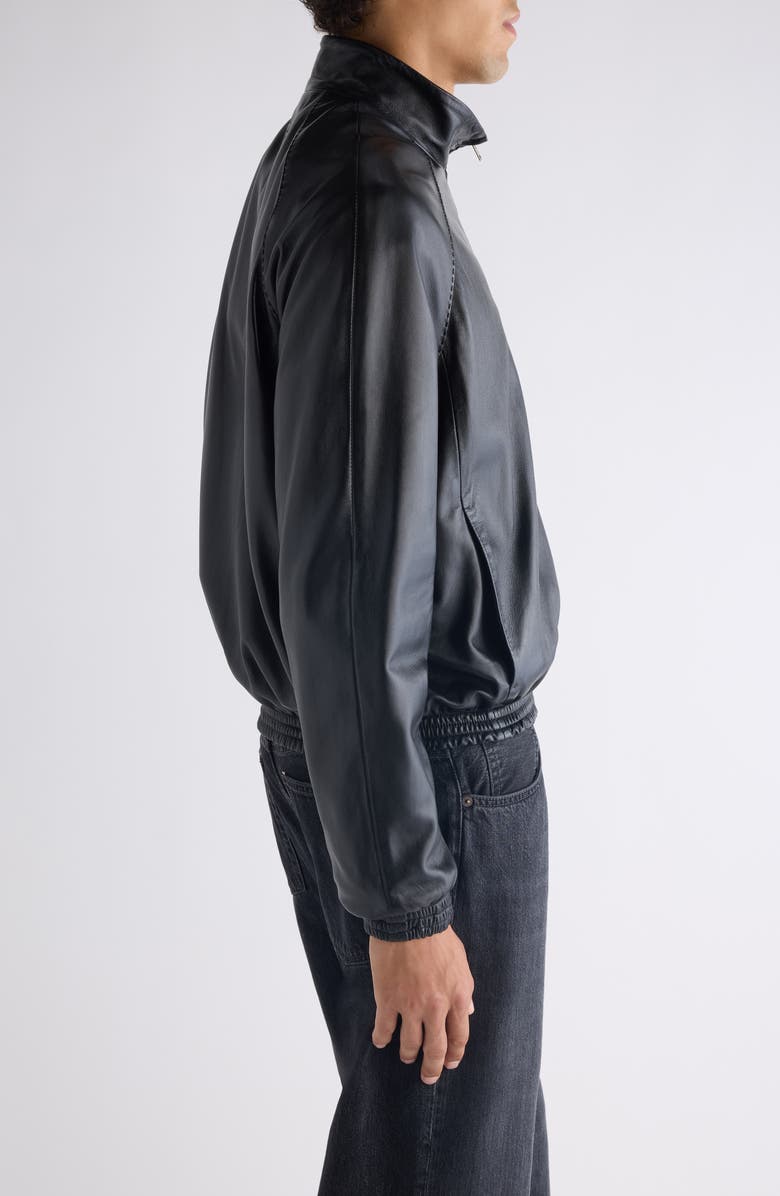 Acne Studios Lokot Leather Bomber Jacket, Alternate, color, Black