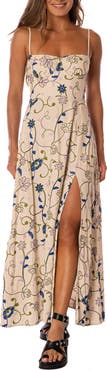 Maaji Purple Meadow Romina Embroidered Underwire Lace-Up Cover-Up Sundress