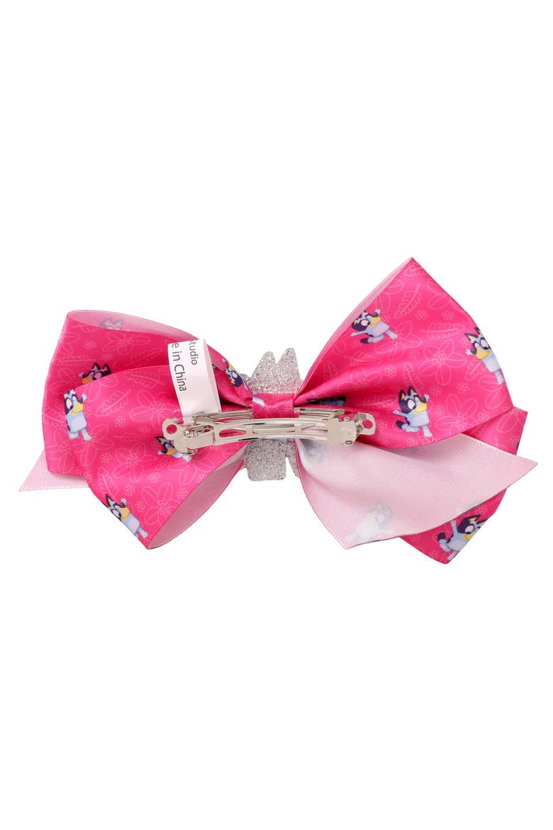 Bingo and Bluey Bow Hair Clip Official License, Pink Bow for Hair, Alternate, color, Pink