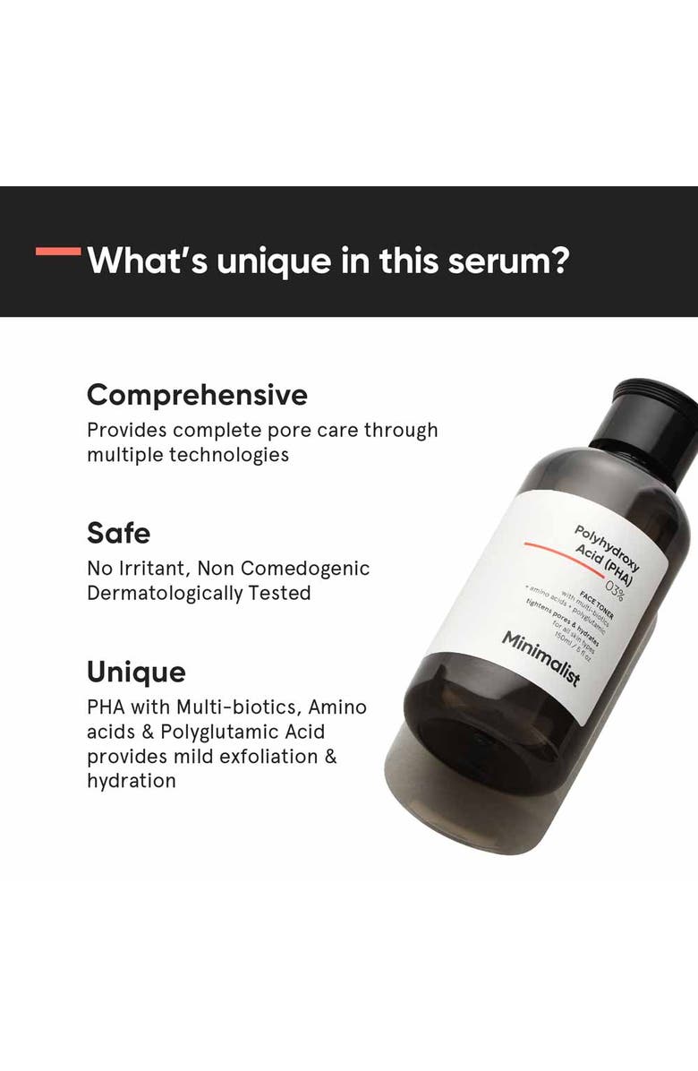 Minimalist Polyhydroxy Acid (PHA) 03% Face Toner, Alternate, color, 