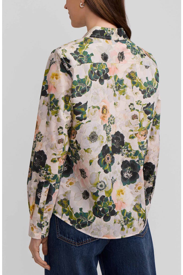 Hampton Bouquet Print Cotton Button-Up Shirt, Alternate, color, GREEN/ WHITE MULTI