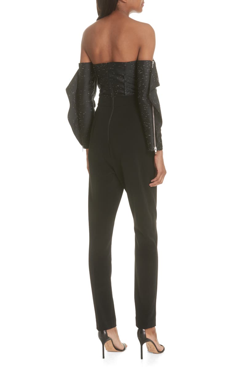 Self-Portrait Midnight Jacquard Jumpsuit, Alternate, color,