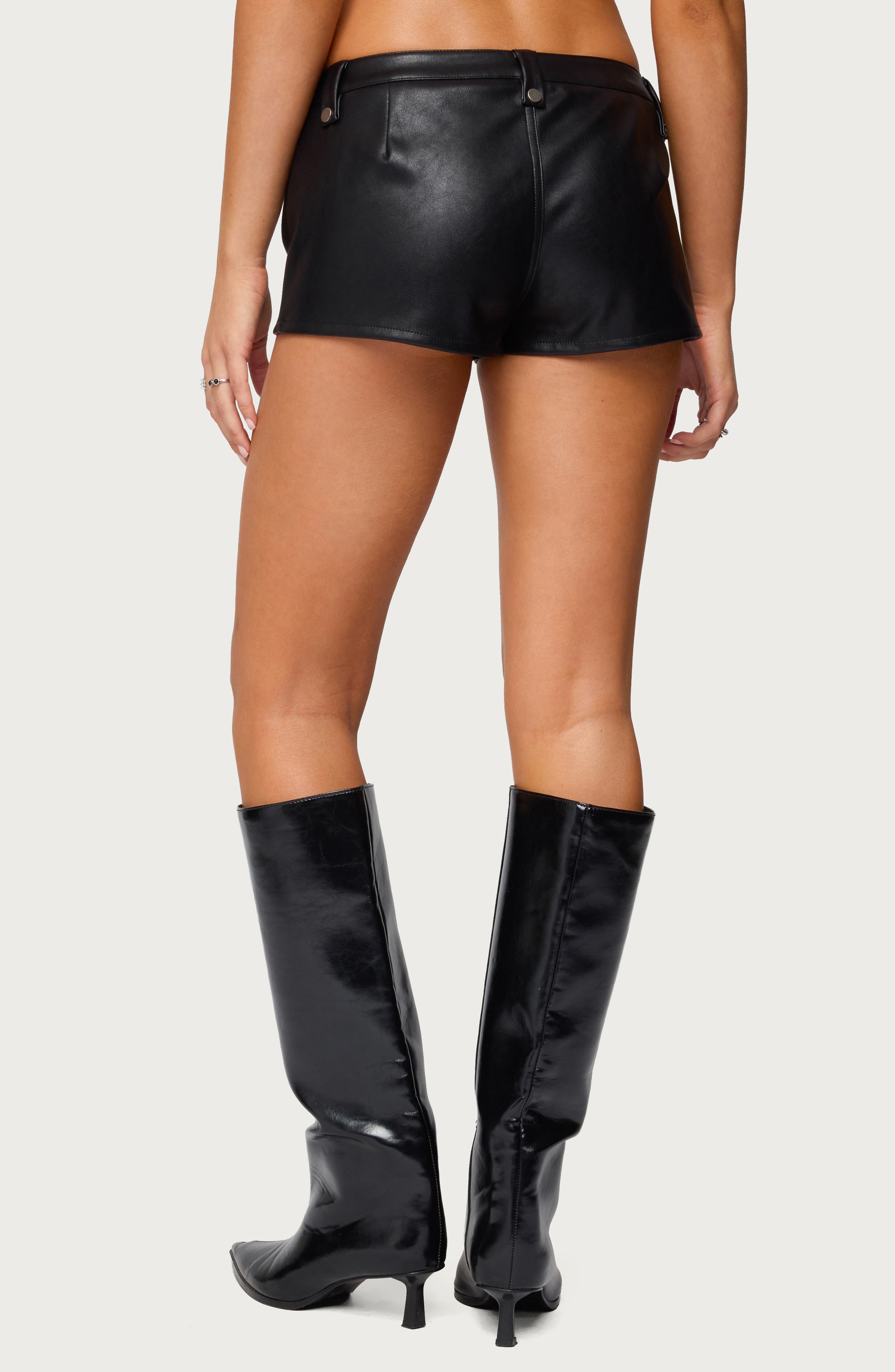 Labella Faux Leather Micro Shorts - image 2