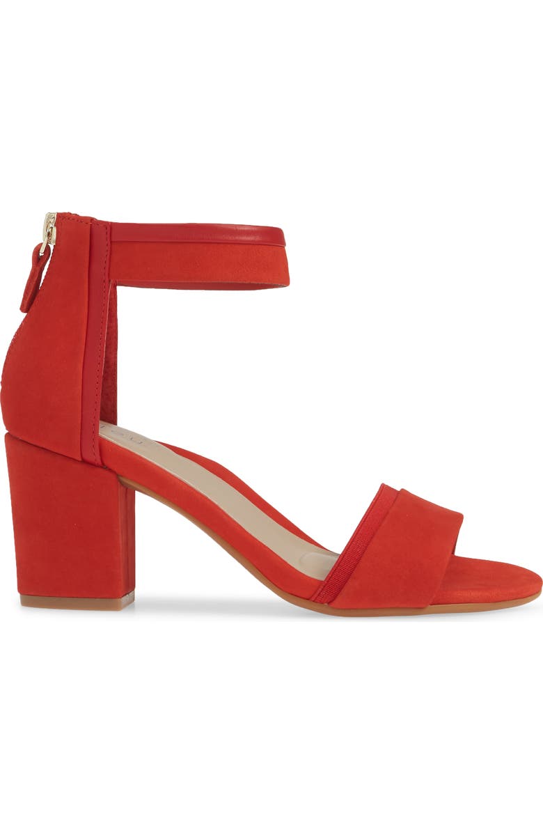via bleu Priecilla Cuff Sandal, Alternate, color, Chili Pepper Nubuck Leather