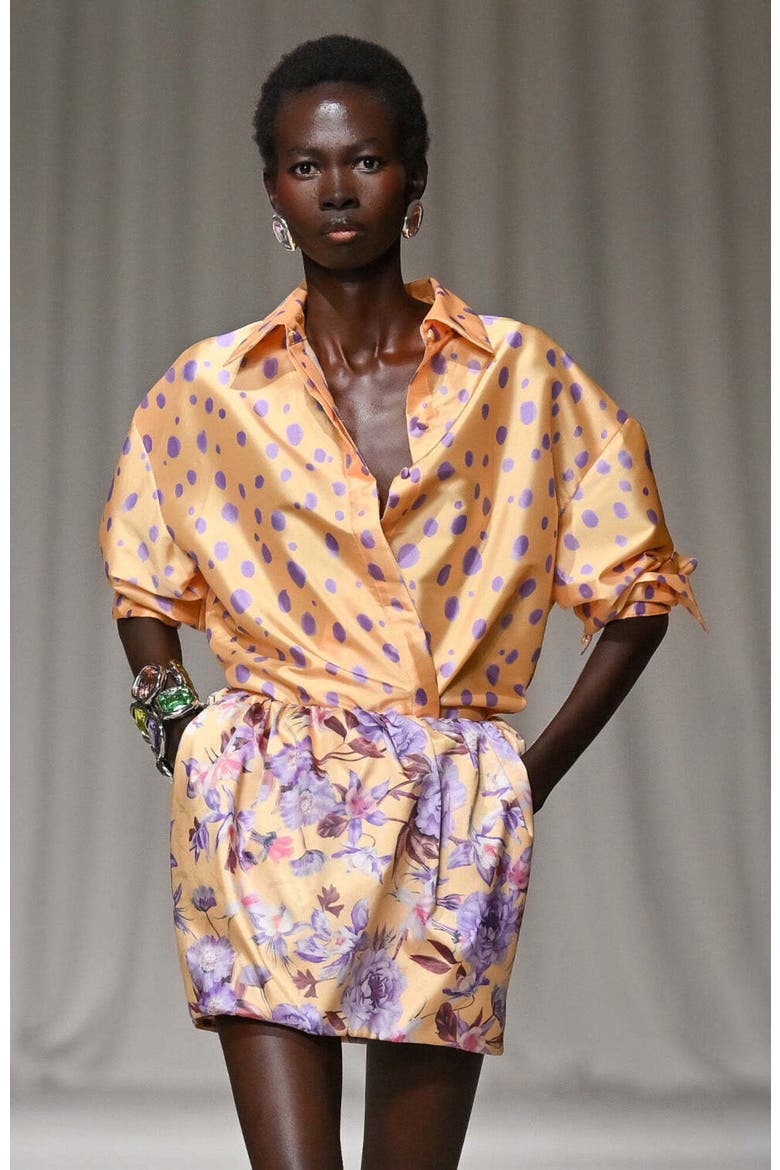 Peony Dots Top, Alternate, color, YELLOW