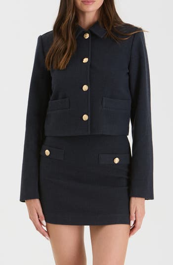 BLU PEPPER BLU PEPPER BUTTON CROP JACKET 