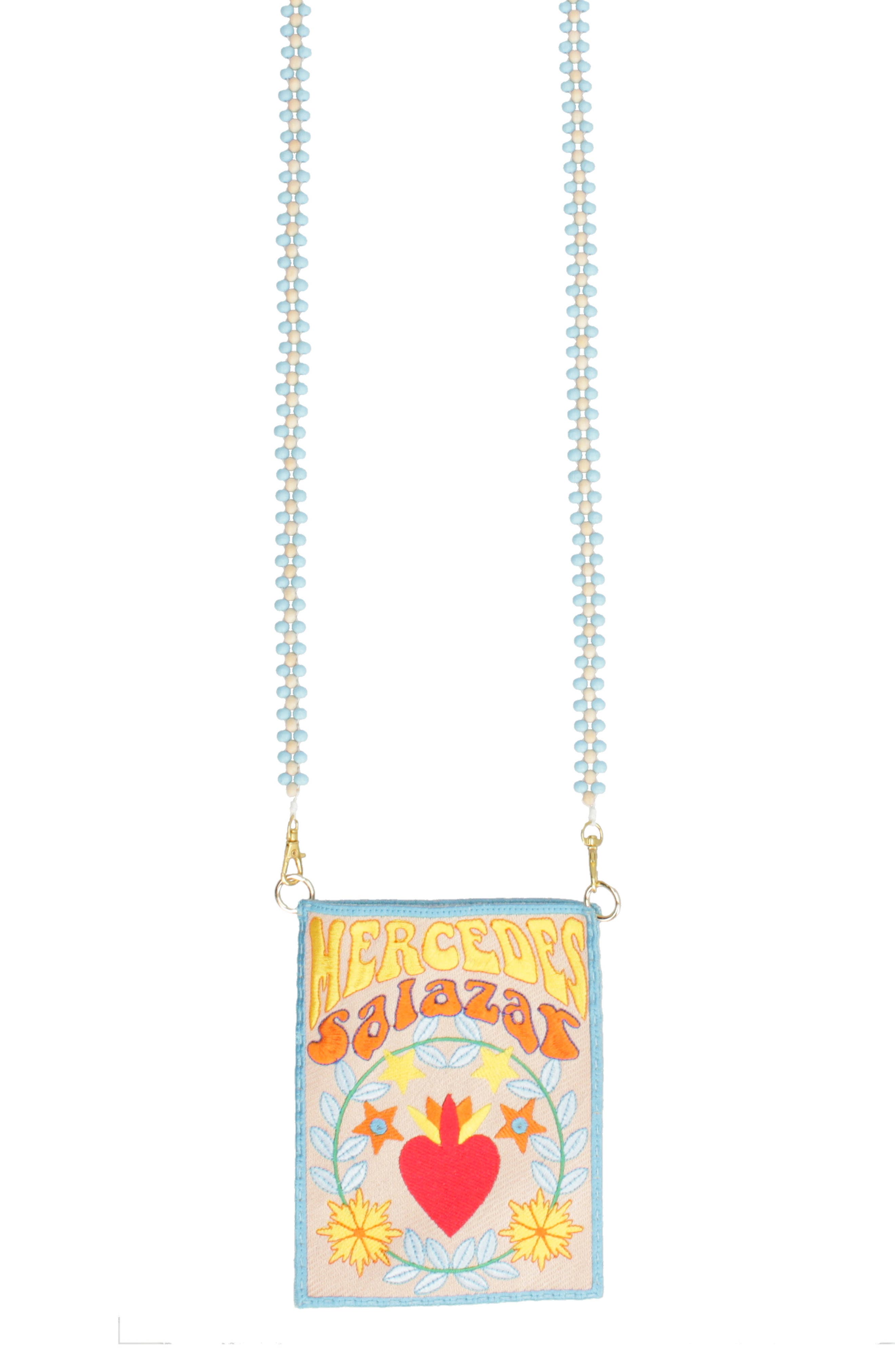 MERCEDES SALAZAR Amor Puro Embroidered Handmade Crossbody Bag, Main, color, 
