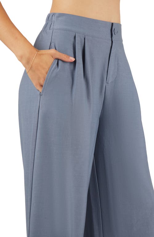 90 Degree By Reflex Fifth Ave Wide Leg Stretch Denim Pants In Flint Stone