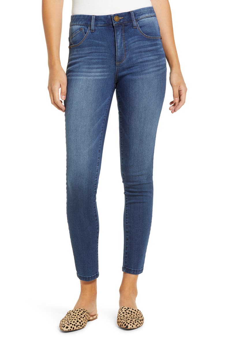 Ab-Solution High Waist Crop Jeans (Nordstrom Exclusive), Main, color, BLUE