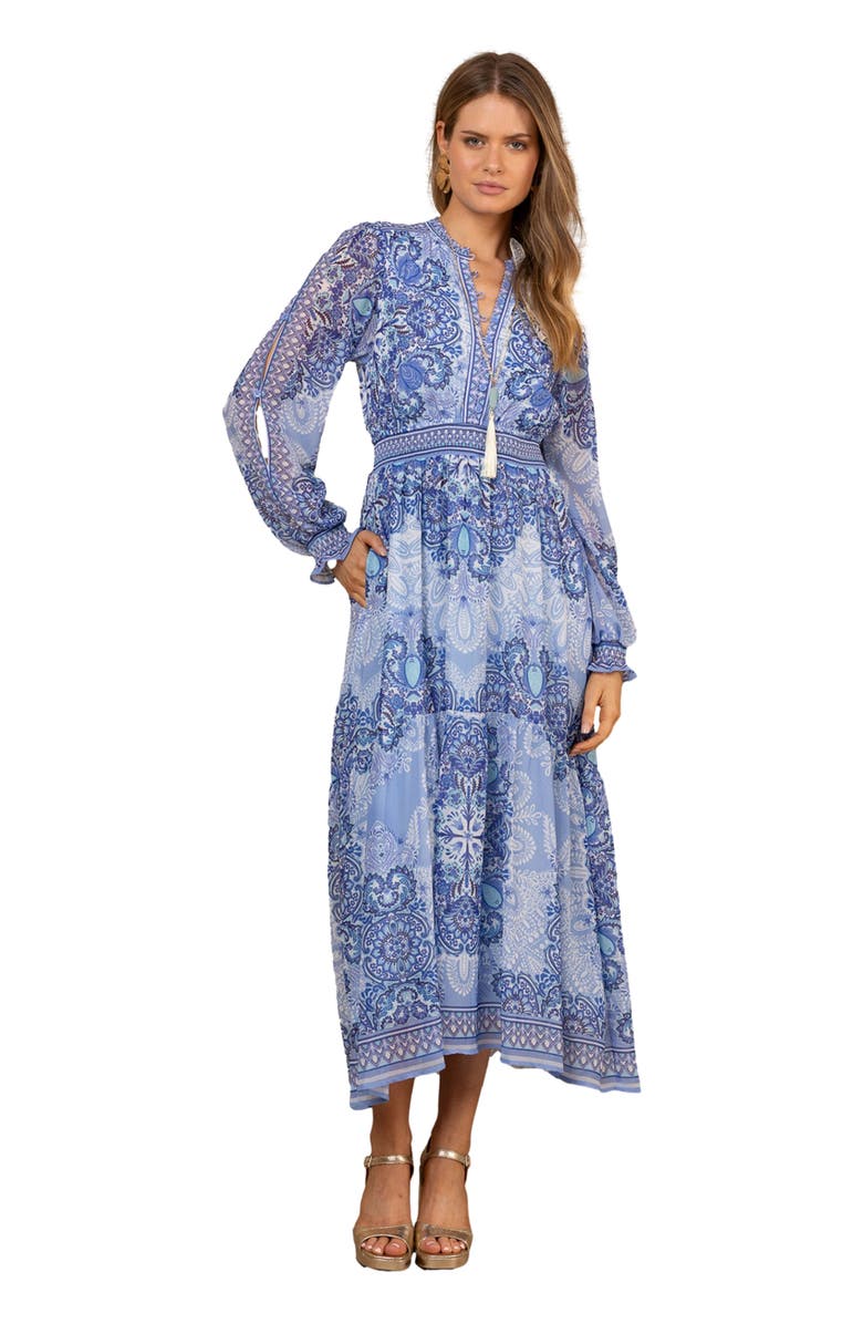 Hale Bob Eleanora Chiffon Maxi Dress, Main, color, Blue