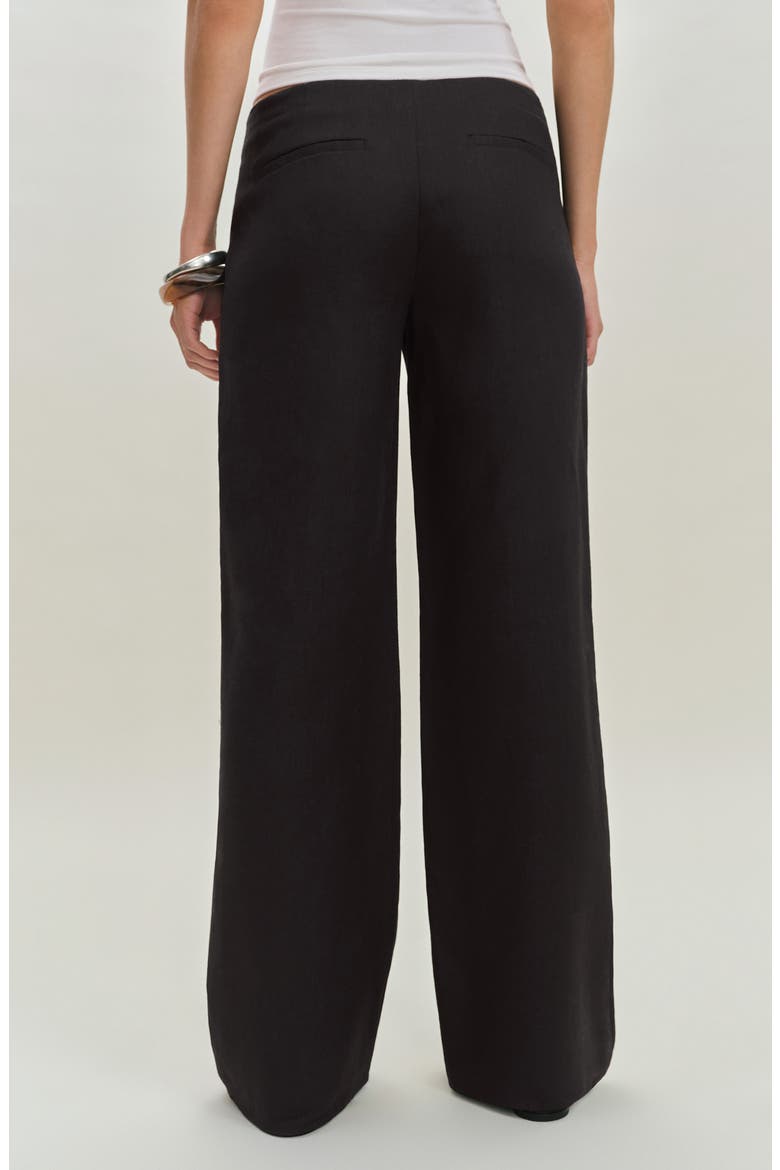 Vida Low Rise Linen Pants, Alternate, color, BLACK