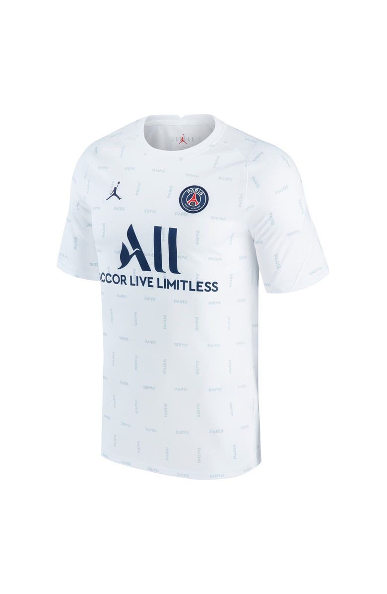 Jordan Brand Men's Jordan Brand White Paris Saint-Germain 2021/2022 Pre-Match Performance Top, Alternate, color, 