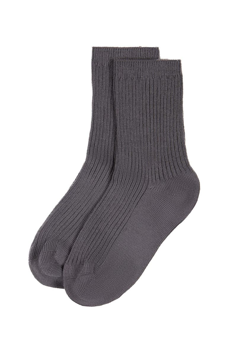 Ribbed Rich Crew Socks, Alternate, color, Slate Gray