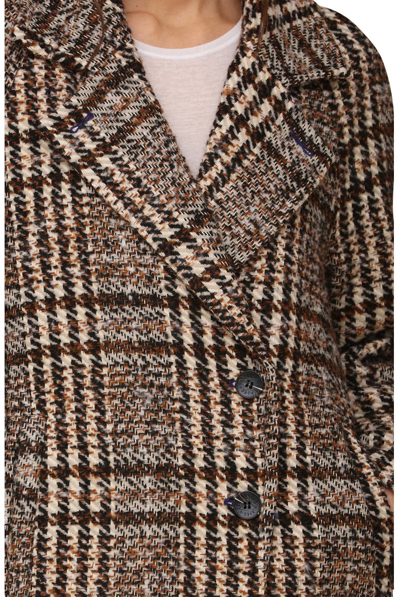 Plaid Bouclé Walker Coat, Alternate, color, TAN/ BROWN PLAID