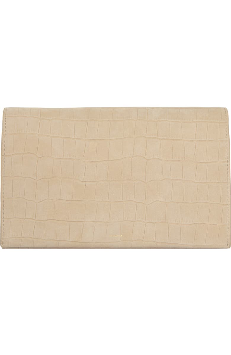 Vince Croc Embossed Nubuck Leather Wallet on a Strap, Alternate, color, Marzipan