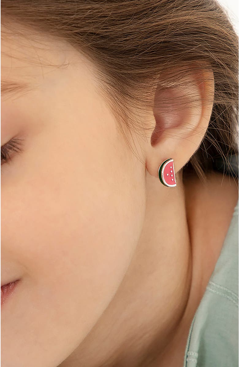 In Season Jewelry Yummy Watermelon Earrings, Alternate, color, Pink