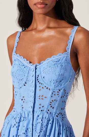 Yamila Cotton Eyelet High-Low Dress