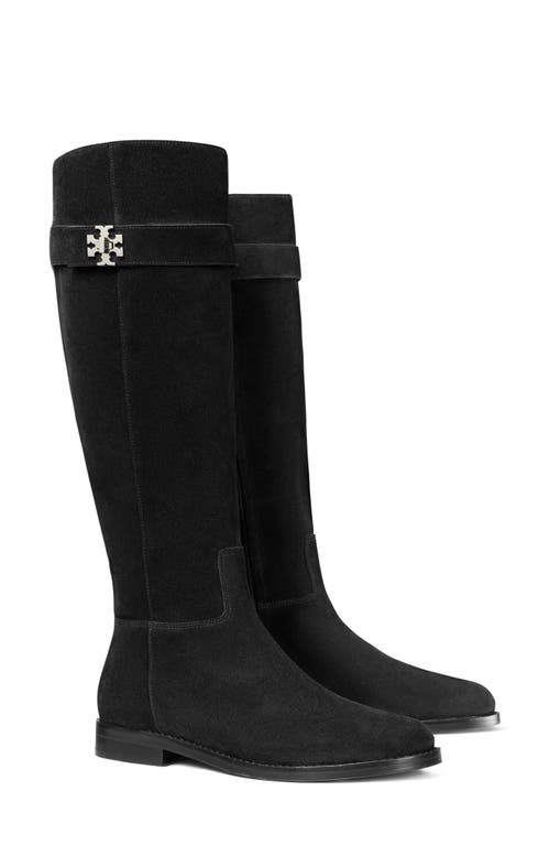 Tory Burch T Lock Knee High Riding Boot In Black