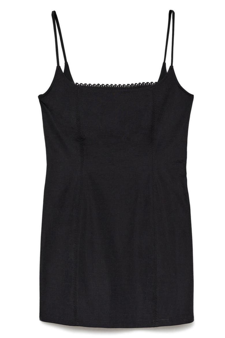 Lace Trim Minidress, Alternate, color, BLACK