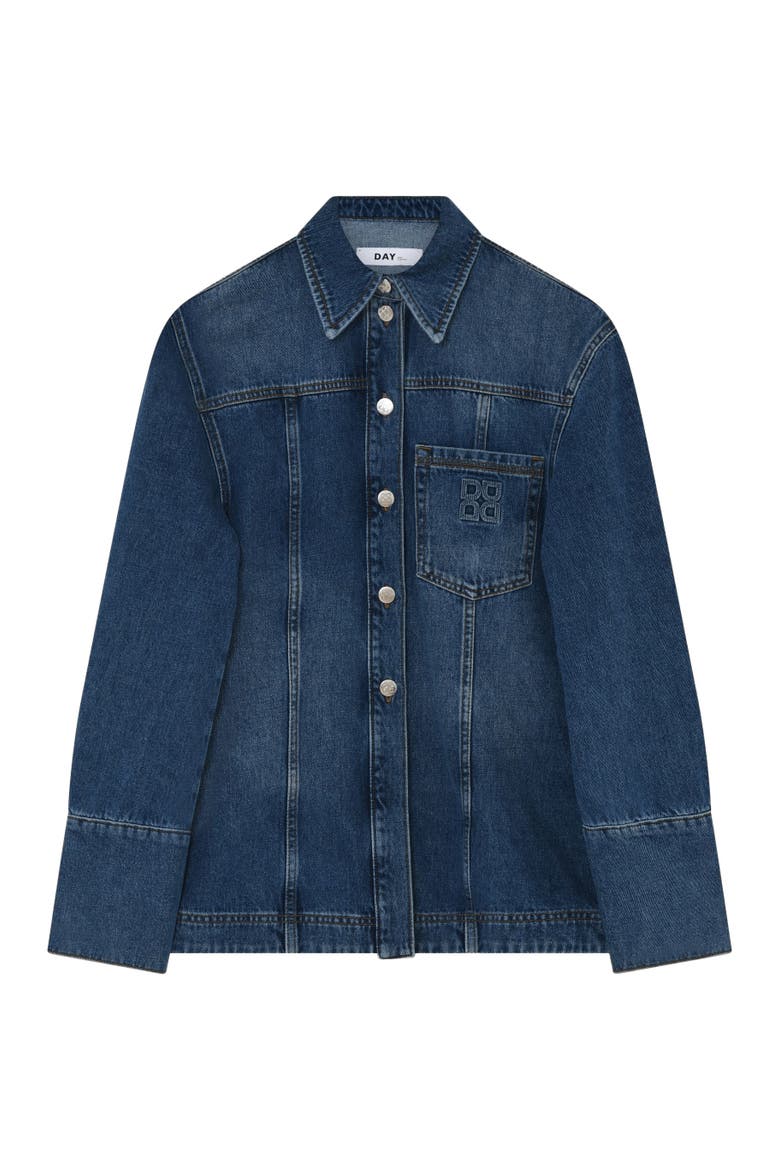 Ludmilla Medium Wash Denim Jacket, Alternate, color, Medium Blue