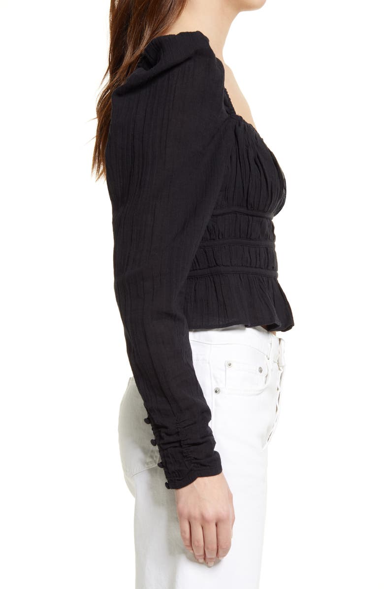 Free People Chloe Smocked Cotton Top, Alternate, color,