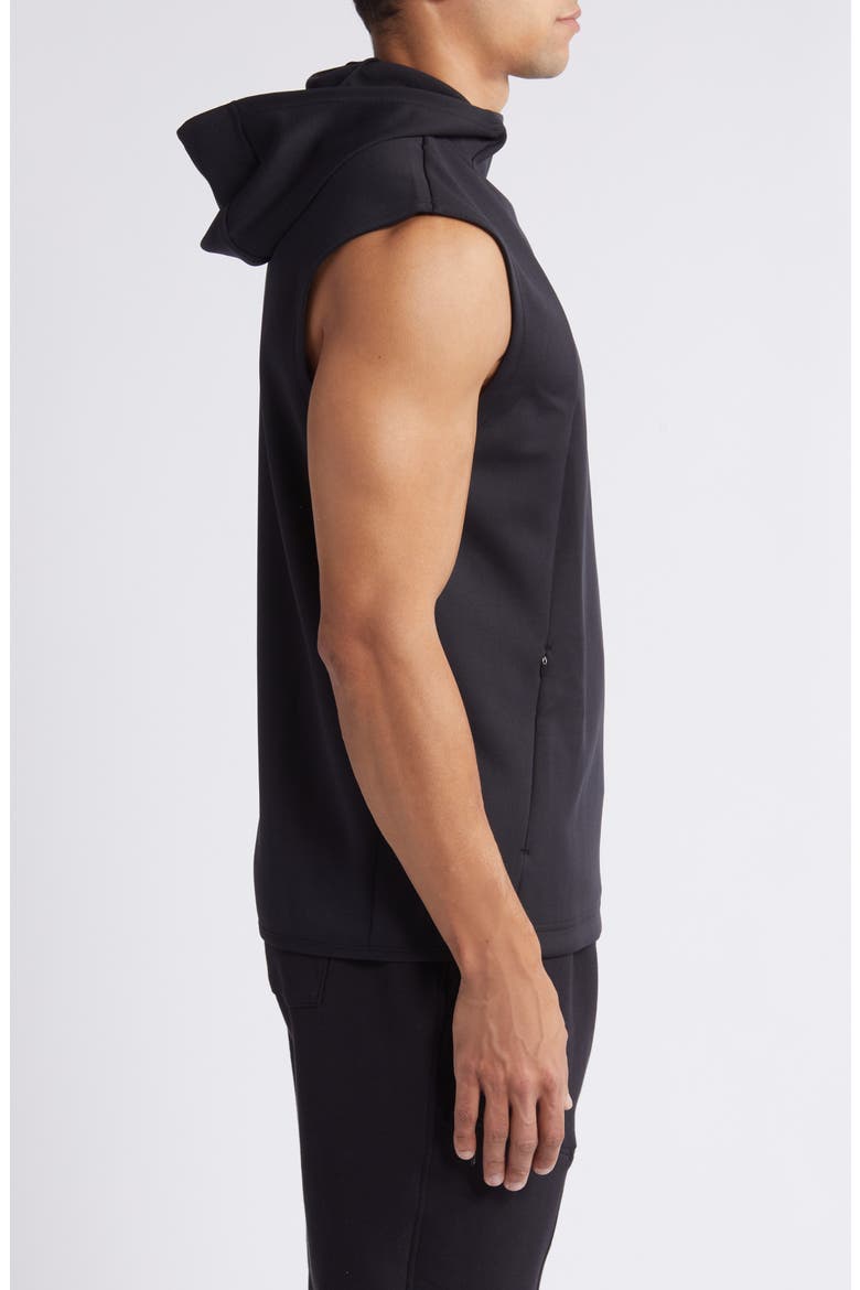 Arch Sleeveless Hoodie, Alternate, color, BLACK