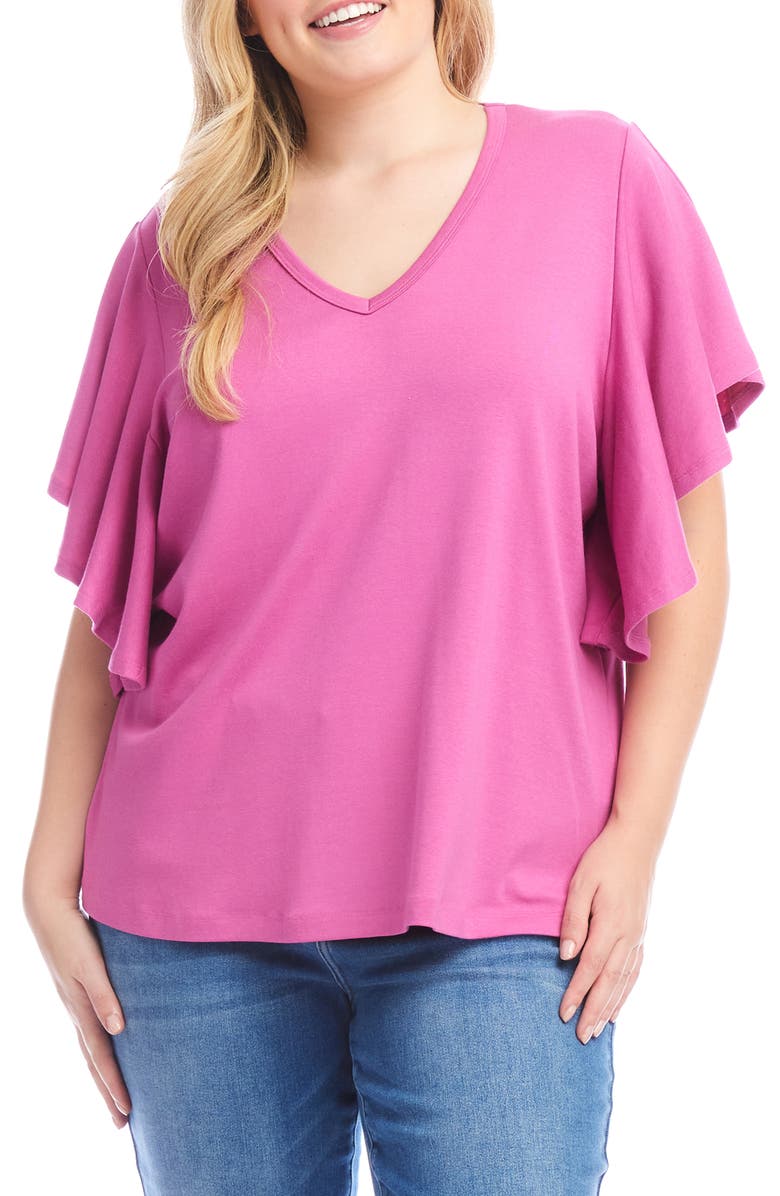Karen Kane Flutter Sleeve Knit Top, Main, color,