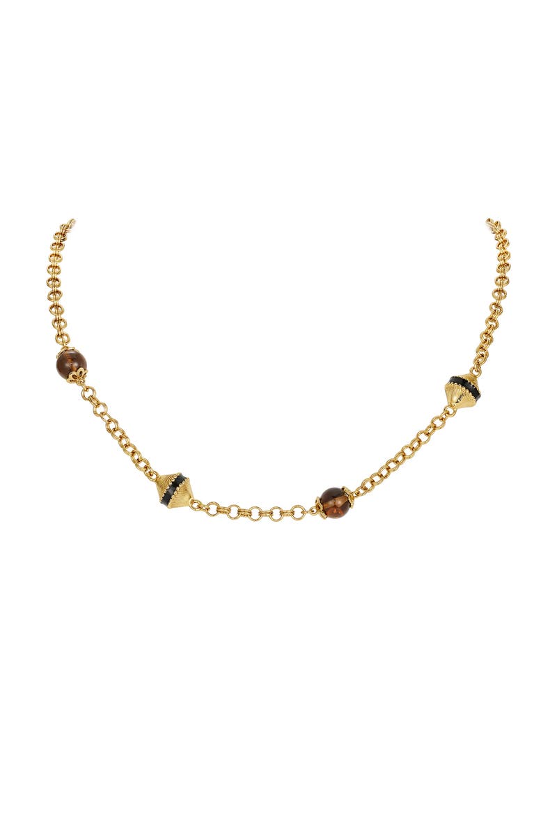 Roman Night Necklace, Main, color, Brown & Gold
