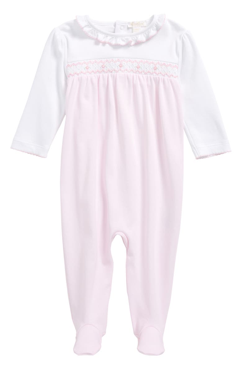 Kissy Kissy Smocked Pima Cotton Footie, Main, color,