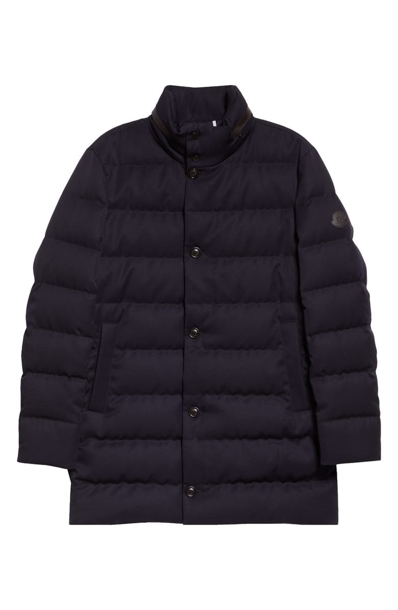 Moncler Vallonpierre Water Repellent Wool Parka, Alternate, color, Dark Navy Blue