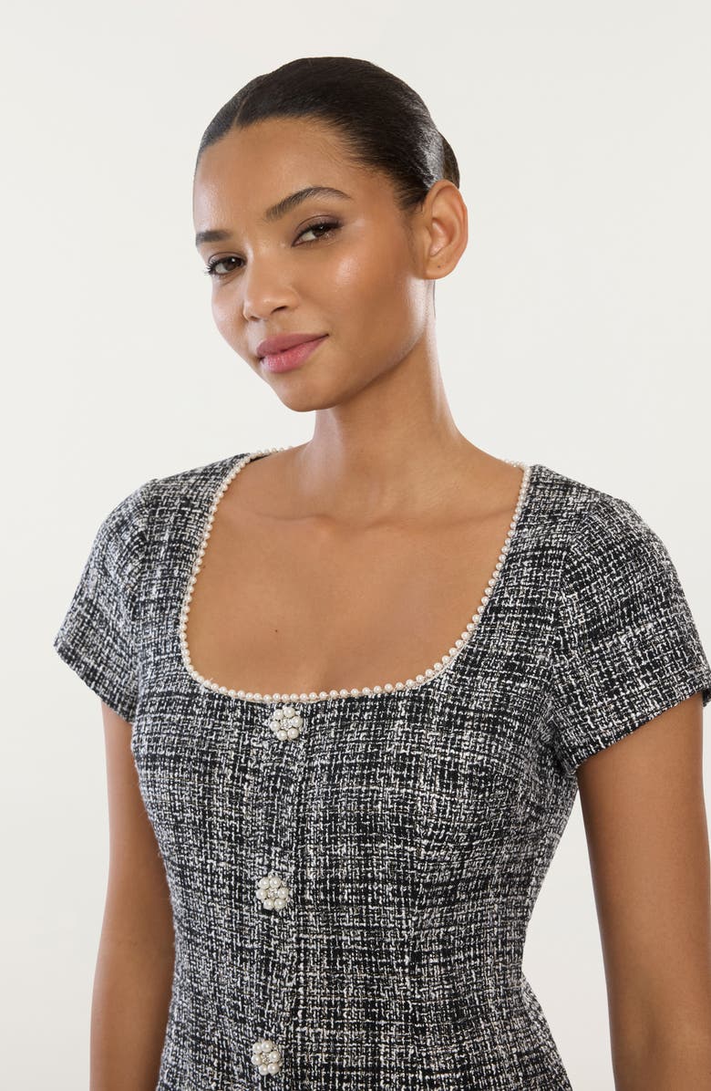 LIKELY Cira Embellished Tweed Minidress, Alternate, color, Black