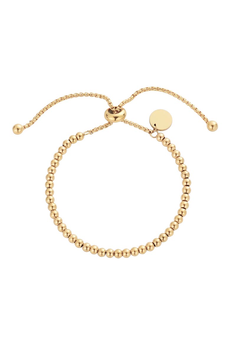 18K Gold Plated Beaded Slider Bracelet, Main, color, GOLD