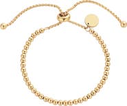 Adornia 18K Gold Plated Beaded Slider Bracelet