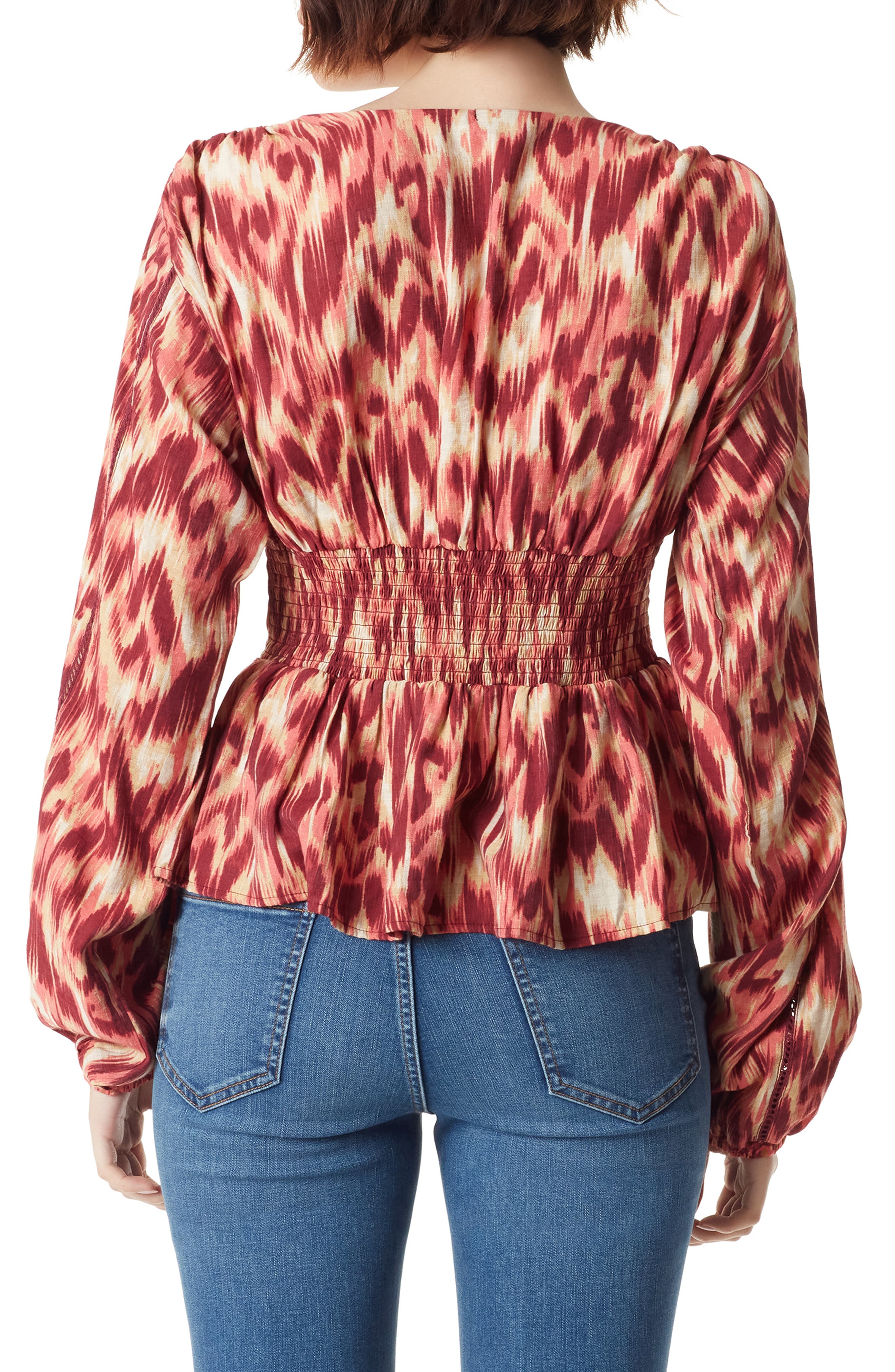 Evie Ikat Print Peplum Blouse - image 2