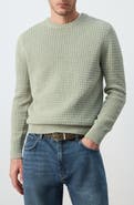 MANGO Crewneck Open Knit Sweater