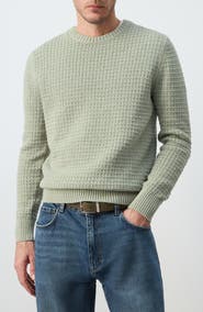 MANGO Crewneck Open Knit Sweater
