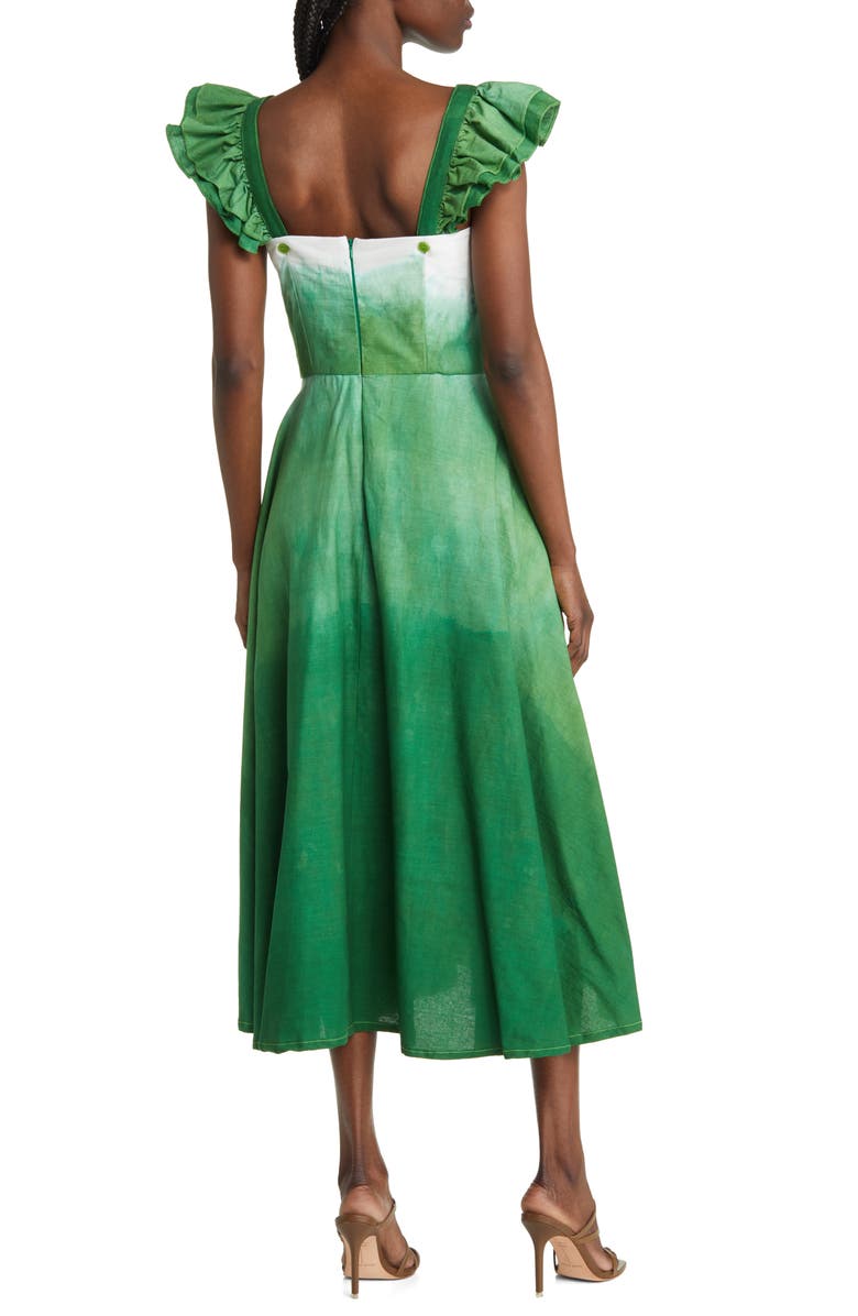 SIKA Binsa Ombré Ruffle Cotton Midi Dress, Alternate, color, 