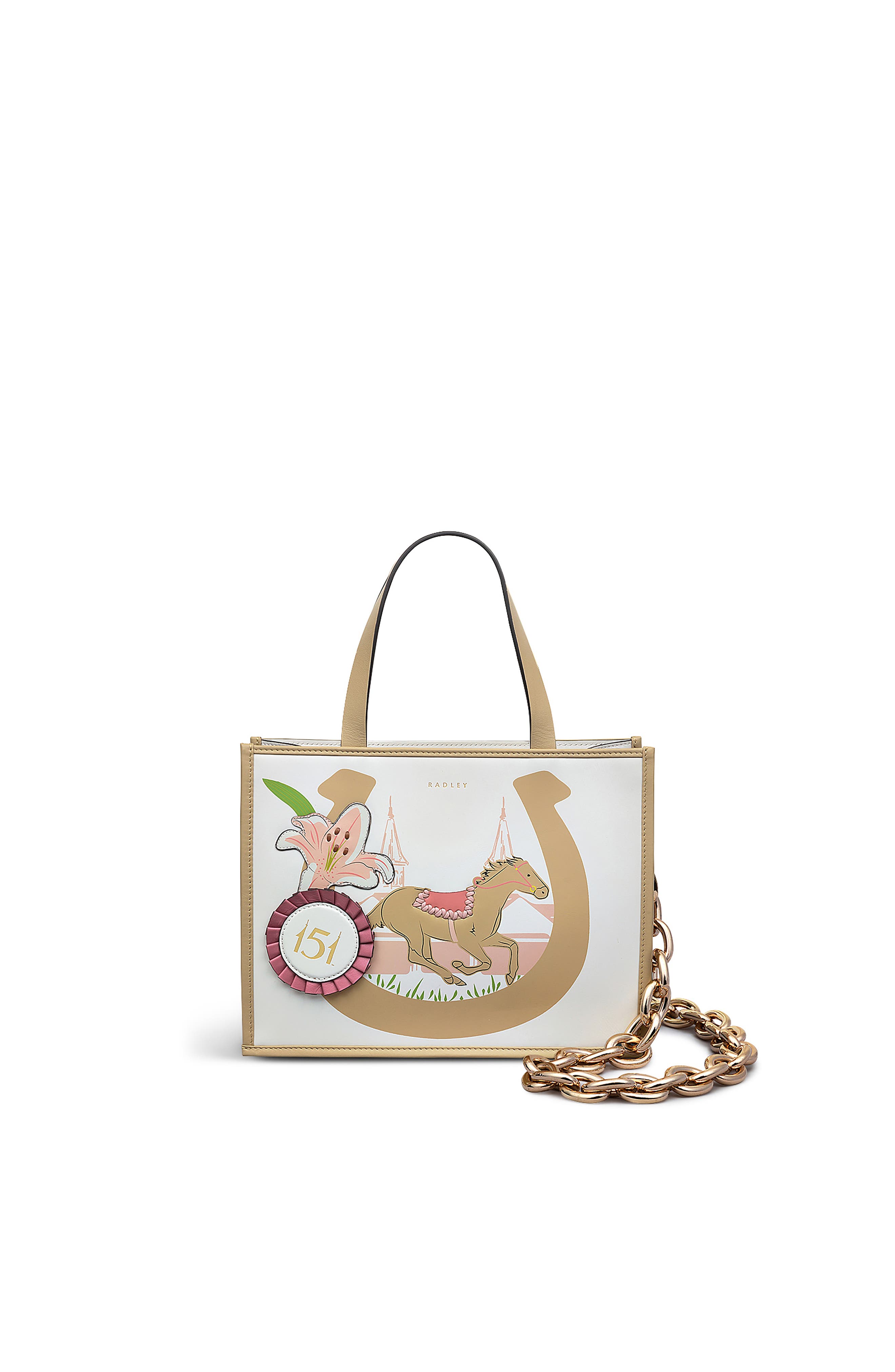 Radley Kentucky Derby SS25 Small Open Top Satchel Bag, Main, color, Chalk