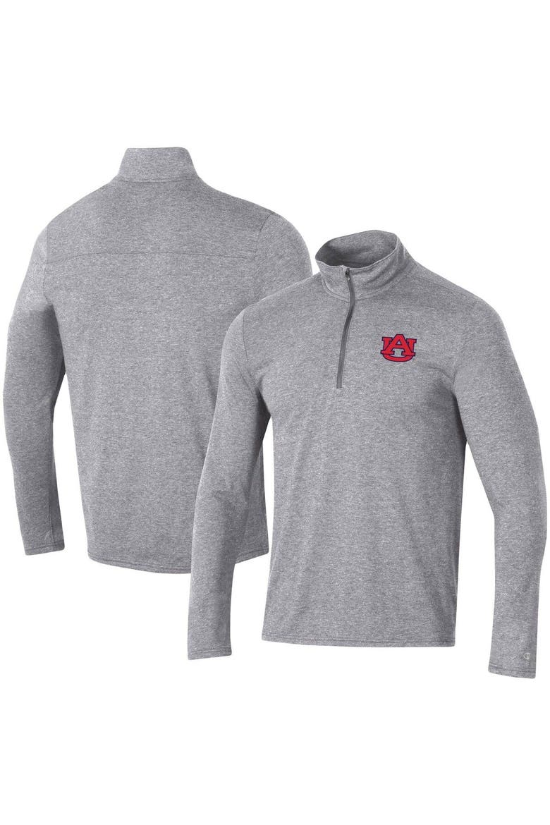 Men's Champion Heathered Gray Auburn Tigers Field Day Team Quarter-Zip Jacket, Main, color, Heather Gray