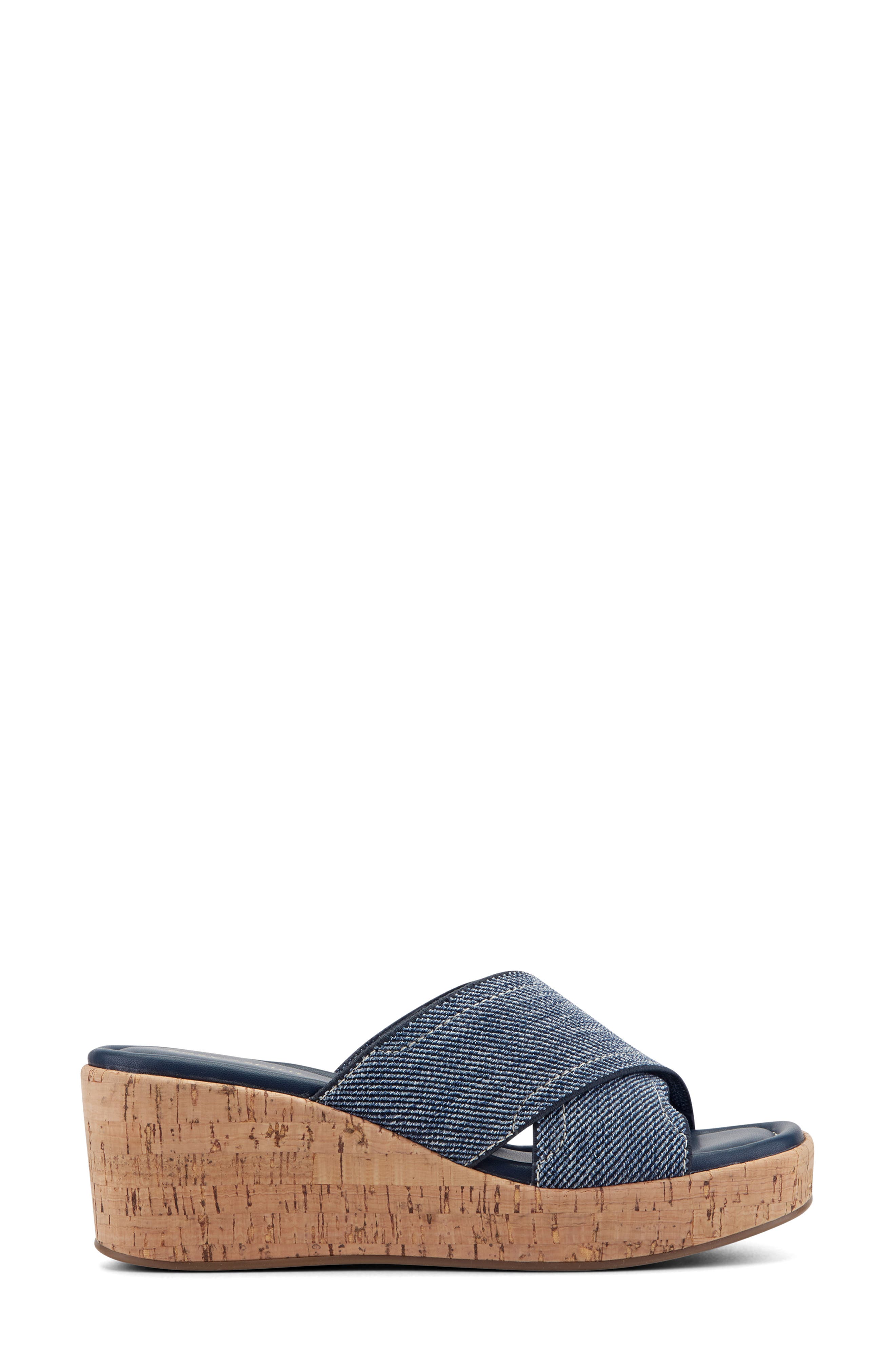 Fawn Wedge Slide Sandal - Wide Width Available, Alternate, color, DBL01