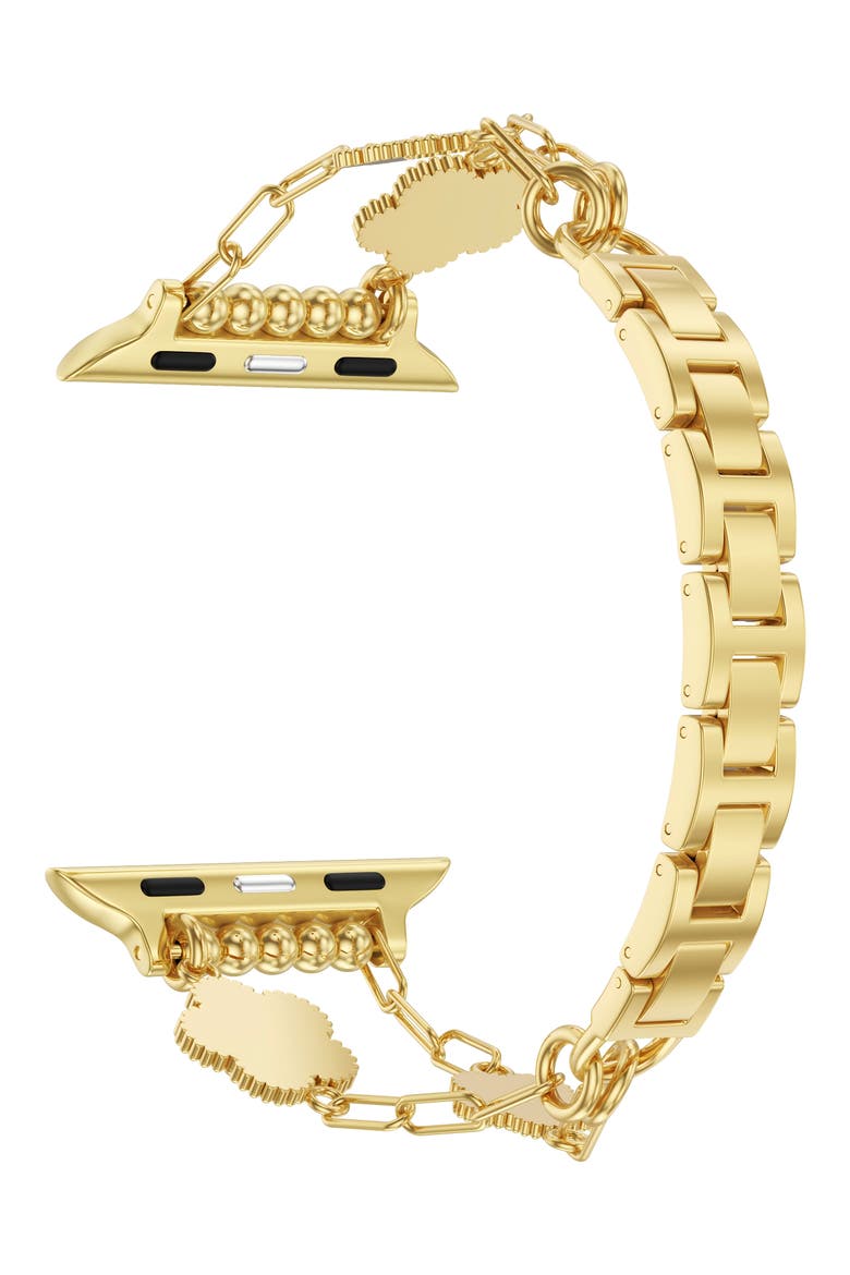 Flora Stainless Steel Apple Watch® Watchband, Alternate, color, GOLD