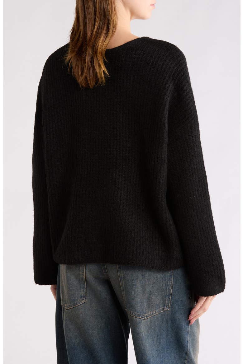 Aria Crewneck Sweater, Alternate, color, BLACK