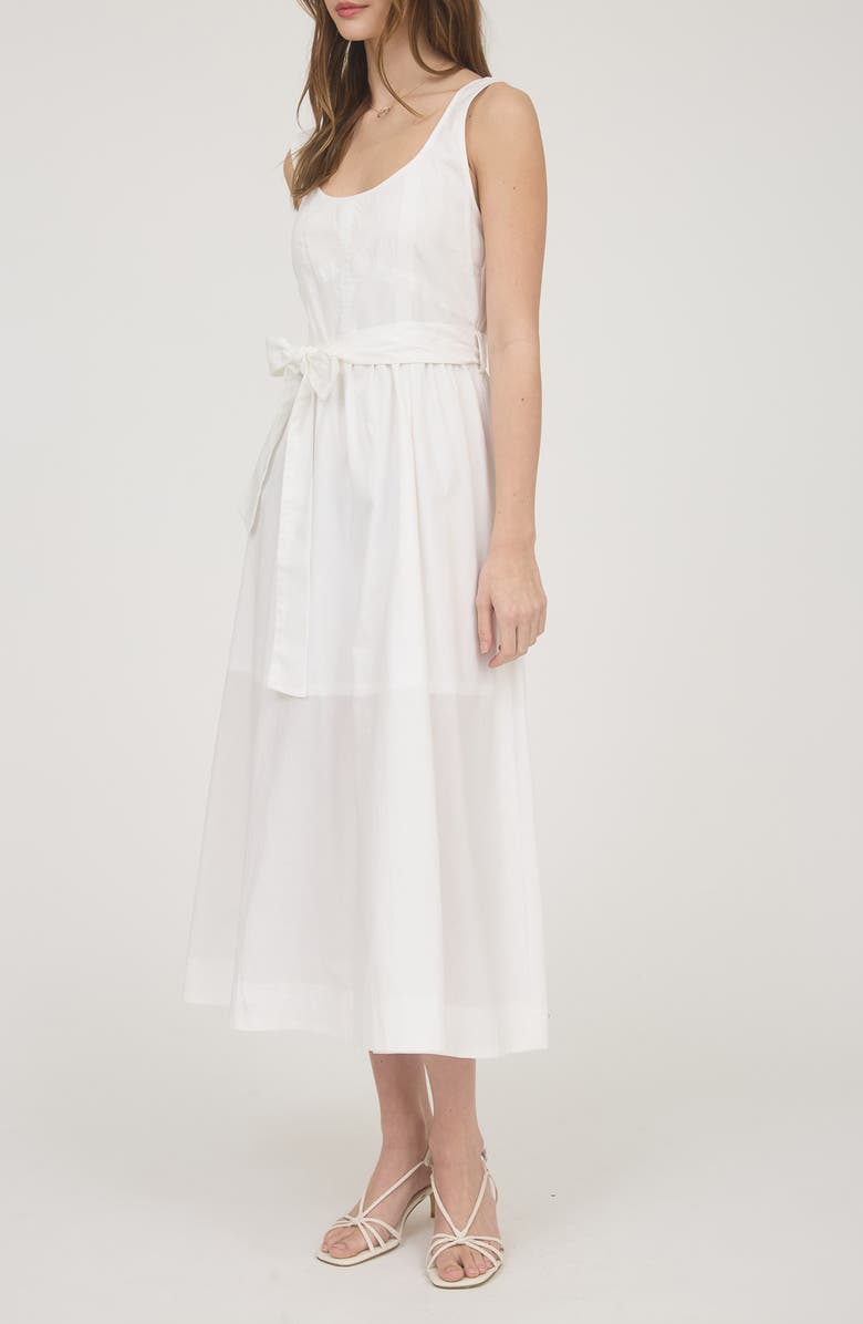 ZOE AND CLAIRE Belted A-Line Midi Dress, Alternate, color, White