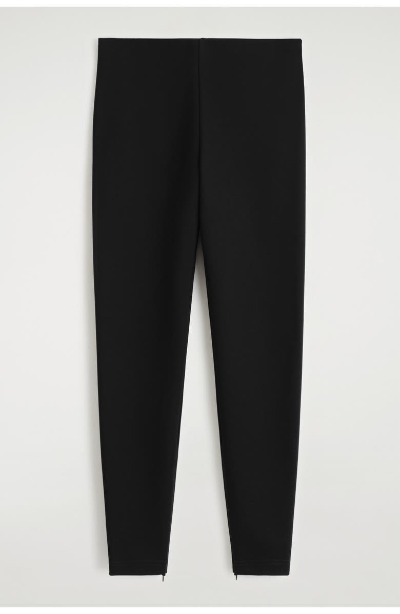 COS Zipped-Cuff Leggings, Alternate, color, Black