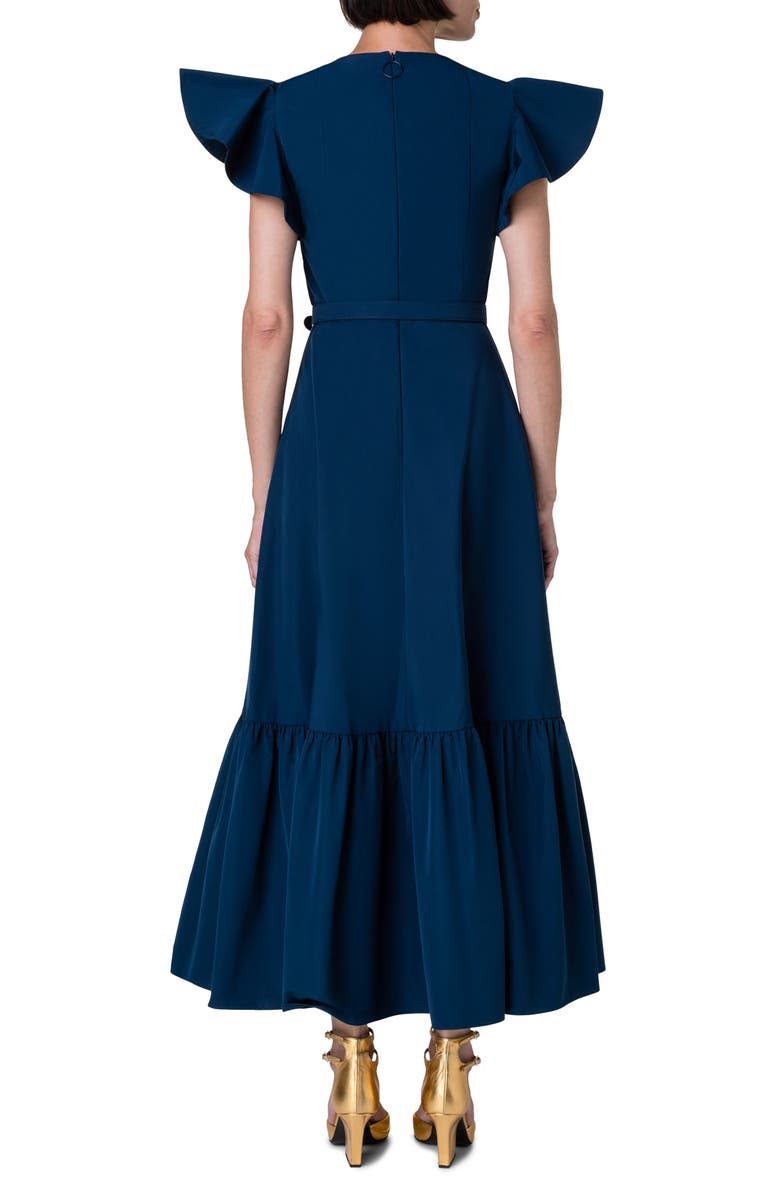 Akris punto Flounce Sleeve Taffeta Dress, Alternate, color, 