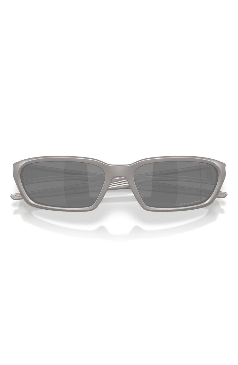 Oakley Terraforma 58mm Prizm<sup>™</sup> Polarized Rectangular Sunglasses, Alternate, color, Titanium / Prizm Black
