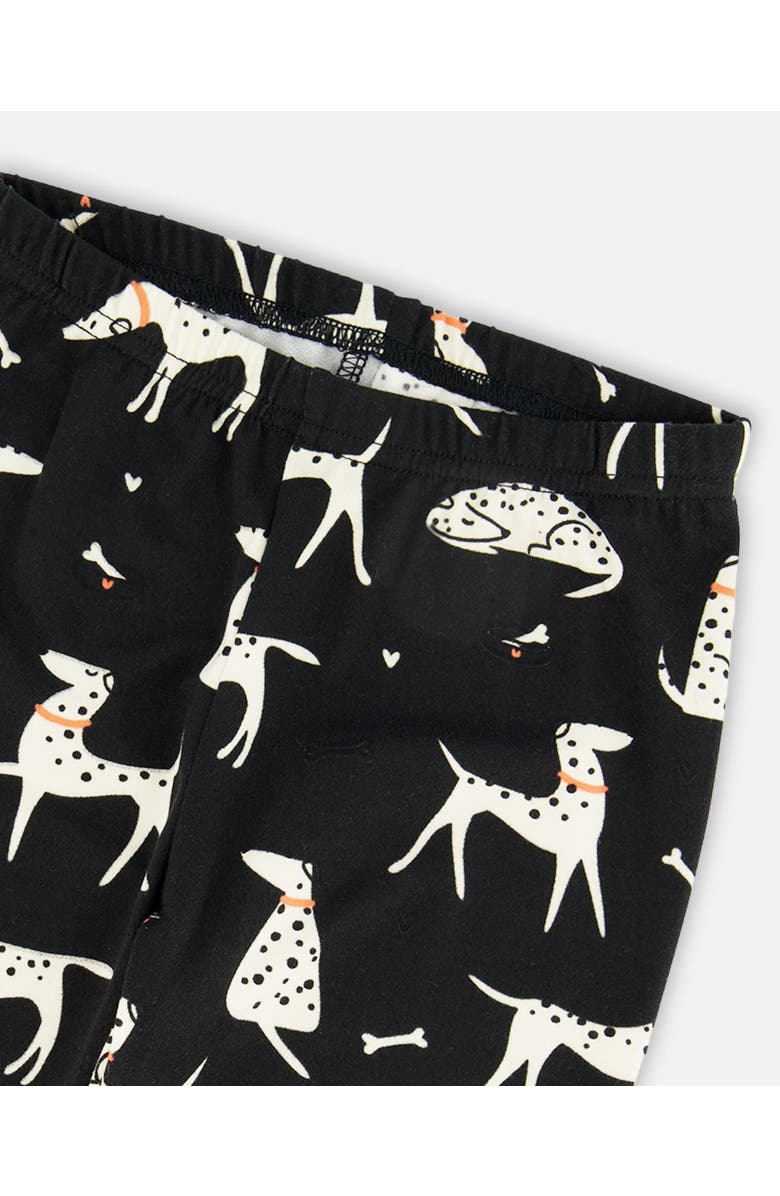 Deux par Deux Jersey Leggings with Dalmatians, Alternate, color, Black