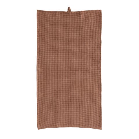 Oversized Woven Linen and Cotton Waffle Decorative Tea Towel with Loop for Dining and Kitchen