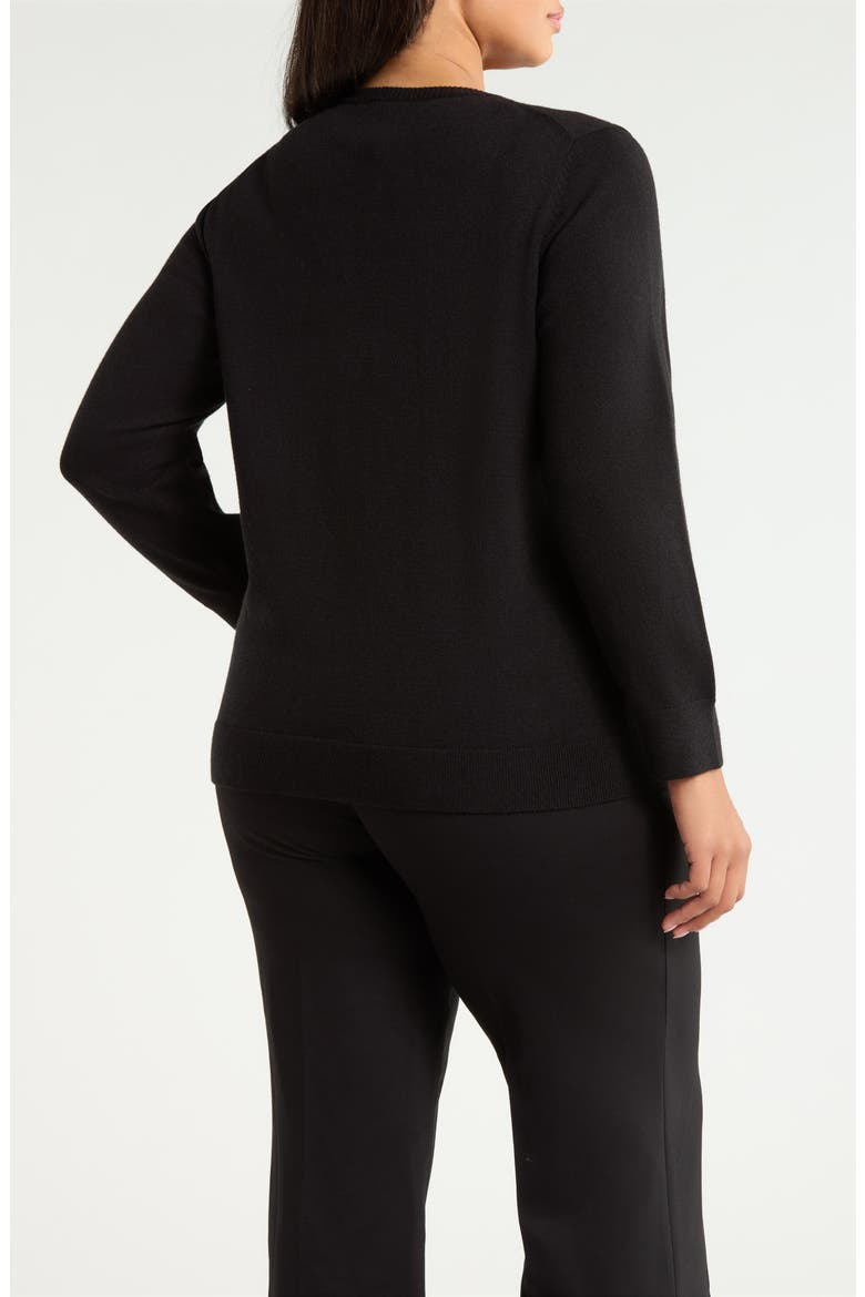 Embellished Bow Cardigan, Alternate, color, ANNE BLACK