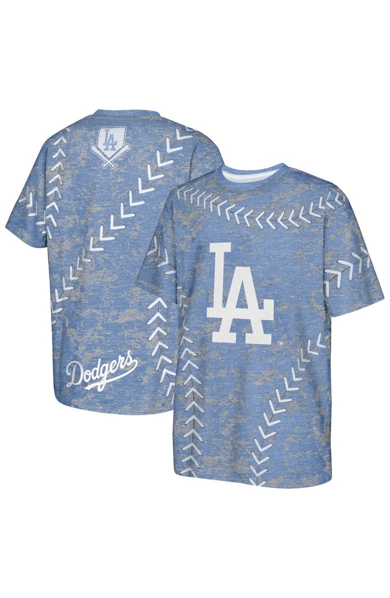 Outerstuff Youth Royal Los Angeles Dodgers Slide Score Bold T-Shirt, Main, color, 